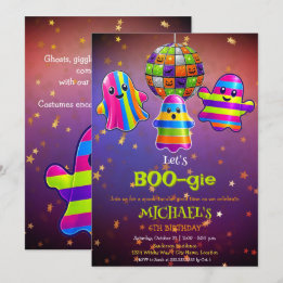 Invitation Fête d'anniversaire Halloween BOO-gie pour enfants