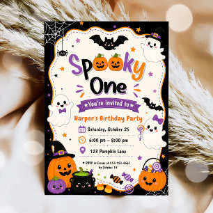 Invitation Fête d'anniversaire Halloween Colorée Effrayante P