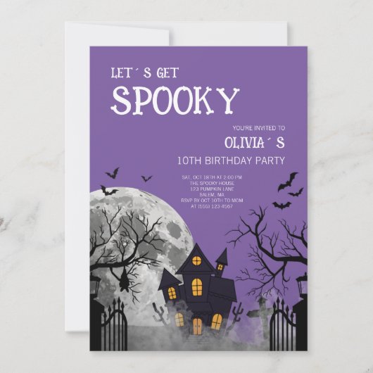 Invitation Fête d'anniversaire Halloween : devenons effrayant (Devant)