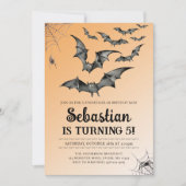 Invitation Fête d'anniversaire Halloween effrayante avec des  (Devant)