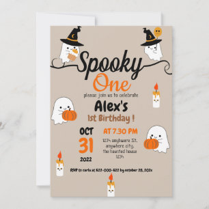 Invitation fête d'anniversaire halloween enfants citrouille e