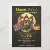 Invitation Fête d'anniversaire Halloween Hocus Pocus (Devant)