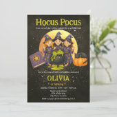 Invitation Fête d'anniversaire Halloween Hocus Pocus (Debout devant)