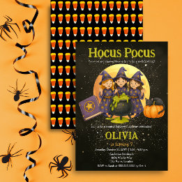 Invitation Fête d'anniversaire Halloween Hocus Pocus