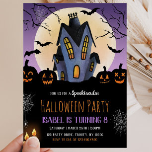 Invitation Fête d'anniversaire Halloween Maison Hantée