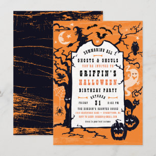 Invitation Fête d'anniversaire Halloween ou soirée costumée