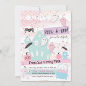 Invitation Fête d'anniversaire Halloween Pastel Peek-A-Boo 2e (Devant)