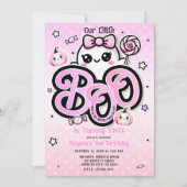 Invitation Fête d'anniversaire Halloween Petit Fantôme BOO Ro (Devant)