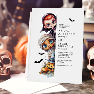 Invitation Fête d'anniversaire Halloween pour enfants en comm