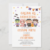 Invitation Fête d'anniversaire Halloween pour tous les monstr (Devant)