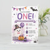 Invitation Fête d'anniversaire Halloween Spooky One (Debout devant)