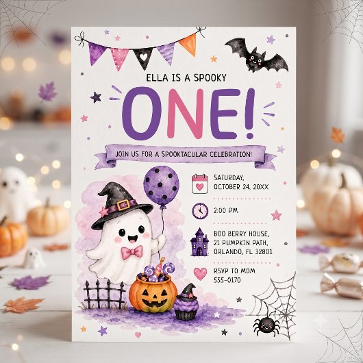 Invitation Fête d'anniversaire Halloween Spooky One