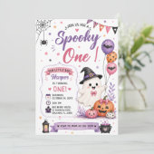 Invitation Fête d'anniversaire Halloween Spooky One (Debout devant)
