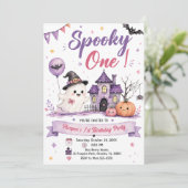 Invitation Fête d'anniversaire Halloween Spooky One (Debout devant)