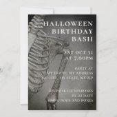 Invitation Fête d'anniversaire Halloween squelette effrayant (Devant)
