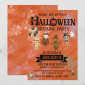 Invitation Fête d'anniversaire Halloween tout âge (Devant / Derrière)