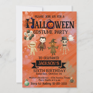 Invitation Fête d'anniversaire Halloween tout âge