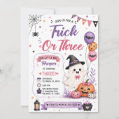 Invitation Fête d'anniversaire Halloween Trick or Three (Devant)
