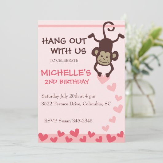 Invitation Fête d'anniversaire Hang Out (Debout devant)