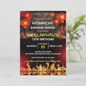 Invitation Fête d'anniversaire Hibachi (Debout devant)