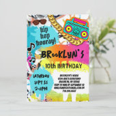 Invitation Fête d'anniversaire Hip hop rétro (Debout devant)