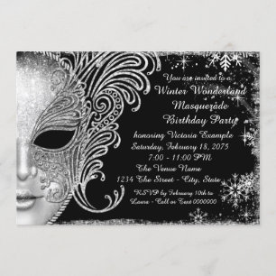 Invitation Fête d'anniversaire hivernale au thème flocon de n