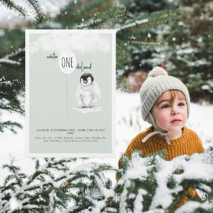Invitation Fête d'anniversaire hivernale pour un 1er annivers