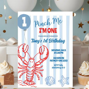 Invitation Fête d'anniversaire Homard Pincez-moi, je suis né