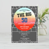 Invitation Fête d'anniversaire homme Gray Motif géométrique (Debout devant)