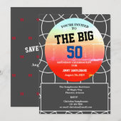 Invitation Fête d'anniversaire homme Gray Motif géométrique (Devant / Derrière)