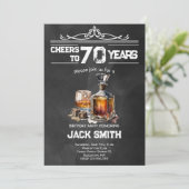 Invitation Fête d'anniversaire homme sage et whisky (Debout devant)
