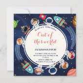 Invitation Fête d'anniversaire hors de ce monde dans l'espace (Devant)