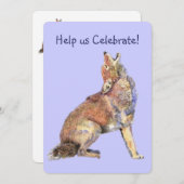 Invitation Fête d'anniversaire Howling Coyotes Fun (Devant / Derrière)
