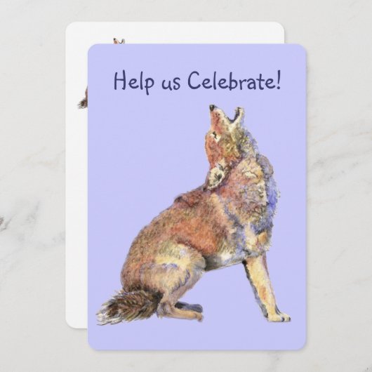 Invitation Fête d'anniversaire Howling Coyotes Fun (Devant / Derrière)