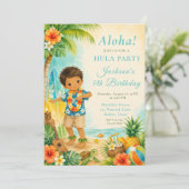 Invitation Fête d'anniversaire Hula (Debout devant)