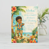 Invitation Fête d'anniversaire Hula (Debout devant)