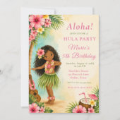 Invitation Fête d'anniversaire Hula (Devant)