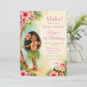 Invitation Fête d'anniversaire Hula (Debout devant)