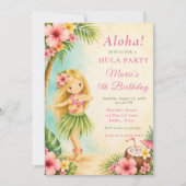 Invitation Fête d'anniversaire Hula (Devant)