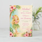 Invitation Fête d'anniversaire Hula (Debout devant)