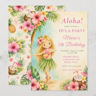 Invitation Fête d'anniversaire Hula