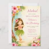 Invitation Fête d'anniversaire Hula (Devant)