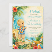 Invitation Fête d'anniversaire Hula (Devant)