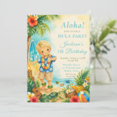 Invitation Fête d'anniversaire Hula (Debout devant)