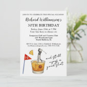 Invitation Fête d'anniversaire humoristique de golf moderne é (Debout devant)