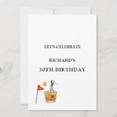 Invitation Fête d'anniversaire humoristique de golf moderne é (Dos)