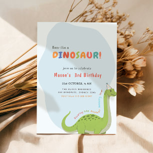 Invitation Fête d'anniversaire "Hurler comme un dinosaure" 3e