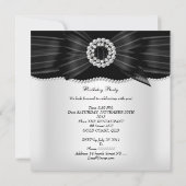 Invitation Fête d'anniversaire Image perle noire et blanche d (Dos)