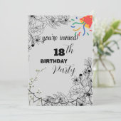 Invitation fête d'anniversaire invitée (Debout devant)