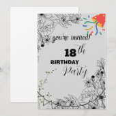 Invitation fête d'anniversaire invitée (Devant / Derrière)